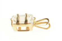 Load image into Gallery viewer, 10K Emerald Cut CZ Solitaire Classic Vintage Pendant Yellow Gold