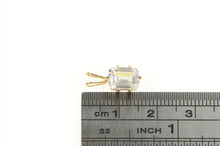 Load image into Gallery viewer, 10K Emerald Cut CZ Solitaire Classic Vintage Pendant Yellow Gold