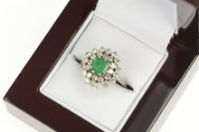 Load image into Gallery viewer, 14K 1.50 Ctw Emerald Diamond Halo Engagement Ring White Gold