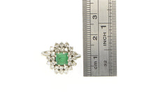 Load image into Gallery viewer, 14K 1.50 Ctw Emerald Diamond Halo Engagement Ring White Gold