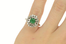 Load image into Gallery viewer, 14K 1.50 Ctw Emerald Diamond Halo Engagement Ring White Gold