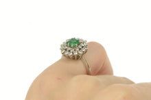 Load image into Gallery viewer, 14K 1.50 Ctw Emerald Diamond Halo Engagement Ring White Gold