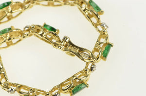 14K 2.15 Ctw Natural Marquise Emerald Tennis Bracelet 6.75" Yellow Gold