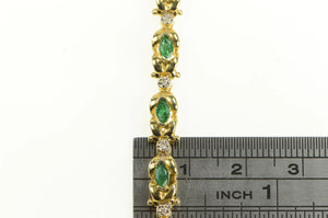 14K 2.15 Ctw Natural Marquise Emerald Tennis Bracelet 6.75" Yellow Gold