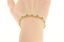 Load image into Gallery viewer, 14K 2.15 Ctw Natural Marquise Emerald Tennis Bracelet 6.75&quot; Yellow Gold
