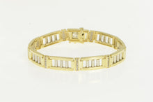Load image into Gallery viewer, 14K 1.00 Ctw Diamond Bar Link Two Tone Tennis Bracelet 8&quot; Yellow Gold