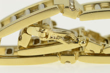 Load image into Gallery viewer, 14K 1.00 Ctw Diamond Bar Link Two Tone Tennis Bracelet 8&quot; Yellow Gold