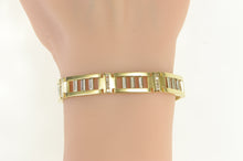 Load image into Gallery viewer, 14K 1.00 Ctw Diamond Bar Link Two Tone Tennis Bracelet 8&quot; Yellow Gold