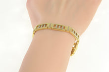 Load image into Gallery viewer, 14K 1.00 Ctw Diamond Bar Link Two Tone Tennis Bracelet 8&quot; Yellow Gold