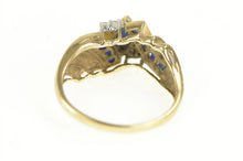 Load image into Gallery viewer, 14K Marquise Sapphire Diamond Bypass Vintage Ring Yellow Gold
