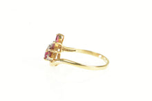 Load image into Gallery viewer, 14K Natural Ruby Diamond Fanned Cluster Bypass Ring Yellow Gold