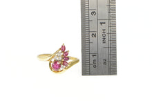 Load image into Gallery viewer, 14K Natural Ruby Diamond Fanned Cluster Bypass Ring Yellow Gold