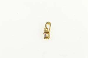 14K Amethyst Diamond Accent Oval Simple Pendant Yellow Gold