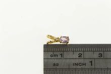 Load image into Gallery viewer, 14K Amethyst Diamond Accent Oval Simple Pendant Yellow Gold