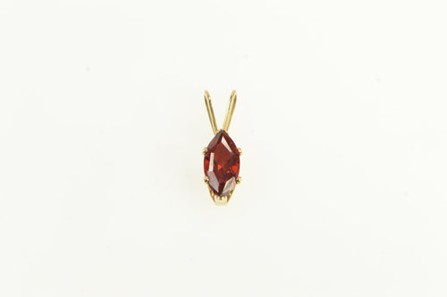 14K Marquise Garnet Solitaire Vintage Simple Charm/Pendant Yellow Gold