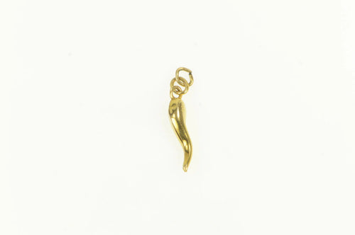 14K Italian Horn Traditional Protection Symbol Charm/Pendant Yellow Gold