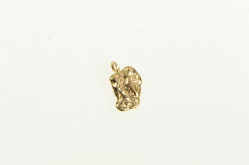 14K Textured Nugget Raw Cluster Abstract Charm/Pendant Yellow Gold