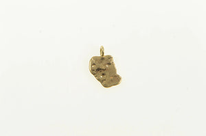14K Textured Nugget Raw Cluster Abstract Charm/Pendant Yellow Gold
