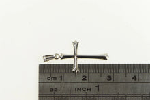 Load image into Gallery viewer, 14K Cross Christian Faith Symbol Classic Charm/Pendant White Gold