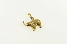 Load image into Gallery viewer, 14K Puffy Elephant Animal Strength Courage Symbol Charm/Pendant Yellow Gold