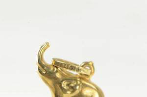 14K Puffy Elephant Animal Strength Courage Symbol Charm/Pendant Yellow Gold