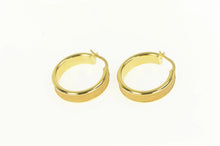 Load image into Gallery viewer, 18K Textured 25mm Wide Squared Hollow Hoop Earrings Yellow Gold