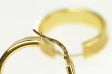 Load image into Gallery viewer, 18K Textured 25mm Wide Squared Hollow Hoop Earrings Yellow Gold