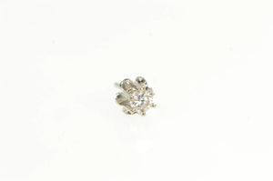 14K 1950's 0.17 Ct Diamond Solitaire Single Stud Earring Yellow Gold