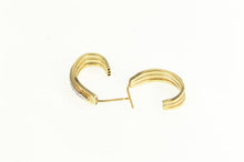 Load image into Gallery viewer, 14K Diamond Classic Semi Hoop Vintage Statement Earrings Yellow Gold