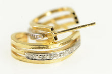 Load image into Gallery viewer, 14K Diamond Classic Semi Hoop Vintage Statement Earrings Yellow Gold