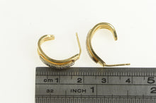 Load image into Gallery viewer, 14K Diamond Classic Semi Hoop Vintage Statement Earrings Yellow Gold