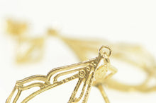 Load image into Gallery viewer, 14K Ornate Diamond Cut Filigree Tear Drop Dangle Earrings Yellow Gold