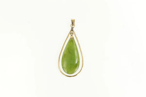 14K Neprhite Tear Drop Dangle Retro Statement Pendant Yellow Gold