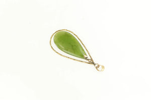 14K Neprhite Tear Drop Dangle Retro Statement Pendant Yellow Gold
