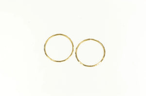 14K 19.2mm Diamond Cut Vintage Seamless Hoop Earrings Yellow Gold
