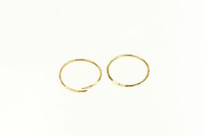14K 19.2mm Diamond Cut Vintage Seamless Hoop Earrings Yellow Gold