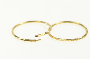 14K 19.2mm Diamond Cut Vintage Seamless Hoop Earrings Yellow Gold