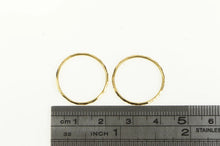 Load image into Gallery viewer, 14K 19.2mm Diamond Cut Vintage Seamless Hoop Earrings Yellow Gold