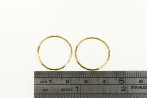 14K 19.2mm Diamond Cut Vintage Seamless Hoop Earrings Yellow Gold