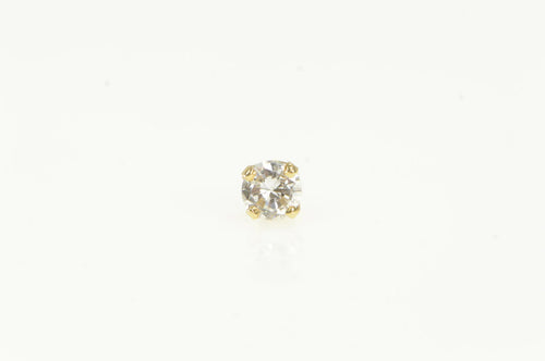 14K 0.21 Ct Diamond Round Solitaire Vintage Single Earring Yellow Gold