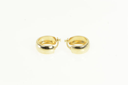 14K 12.7mm Rounded Simple Hoop Vintage Classic Earrings Yellow Gold