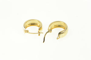 14K 12.7mm Rounded Simple Hoop Vintage Classic Earrings Yellow Gold