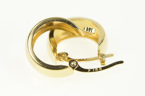 14K 12.7mm Rounded Simple Hoop Vintage Classic Earrings Yellow Gold