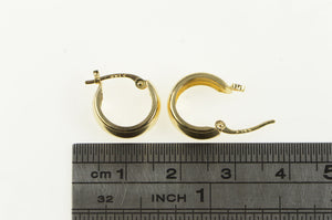 14K 12.7mm Rounded Simple Hoop Vintage Classic Earrings Yellow Gold