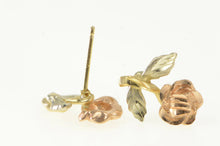 Load image into Gallery viewer, 14K Tri Tone Rose Flower Black Hills Nature Motif Pendant Yellow Gold
