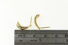 Load image into Gallery viewer, 14K Retro Diamond Emerald Split Curved Hoop Earrings Yellow Gold