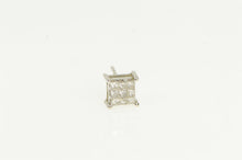 Load image into Gallery viewer, 10K Princess Invisible Set Diamond Single Stud Earring White Gold