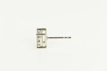 Load image into Gallery viewer, 10K Princess Invisible Set Diamond Single Stud Earring White Gold