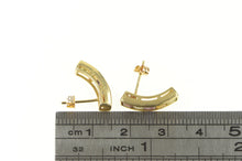 Load image into Gallery viewer, 14K Amethyst Blue Topaz Peridot Curved Bar Earrings Yellow Gold