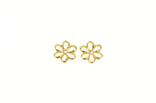 Load image into Gallery viewer, 14K Flower Daisy Nature Motif Stud Enhancer Earring Jackets Yellow Gold